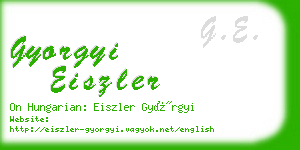 gyorgyi eiszler business card